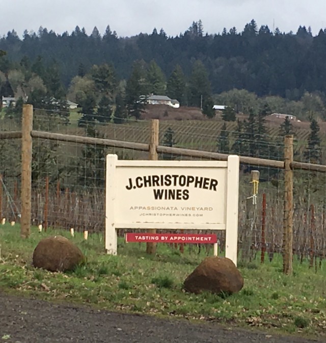 Entrance to the incredible J.Christopher Winery