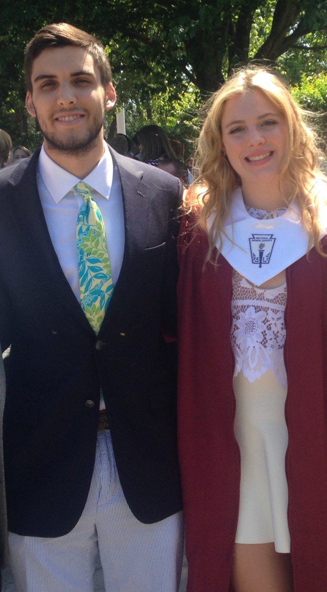 My son and daughter at her graduation.
